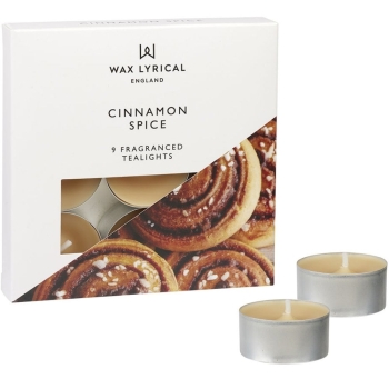 Wax Lyrical - Made in England - Fragranced Teelights Cinnamon Spice - 9 Stück