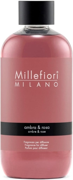 Millefiori Milano Reed Diffuser Refill 250 ml - Ambra & Rosa