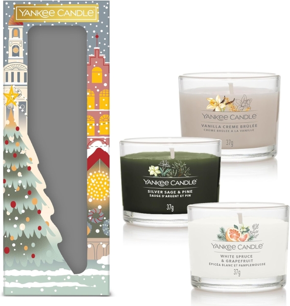 Yankee Candle Geschenkset Passport to the Holidays "3 duftende gefüllte Signature Votivkerzen"