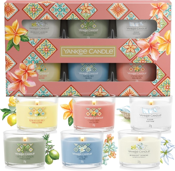 Yankee Candle Geschenkset Hello Italy Collection"6 duftende gefüllte Signature Votivkerzen" Yankee Candle Geschenkset Hello Italy Collection"6 duftende gefüllte Signature Votivkerzen"