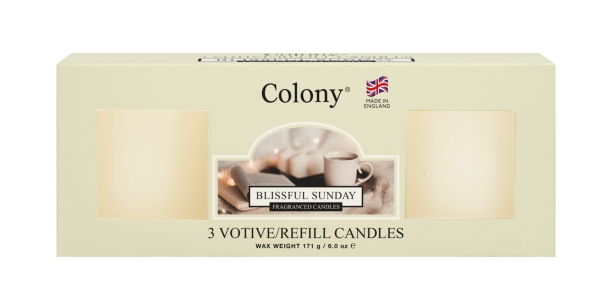Wax Lyrical - Colony Fragranced 3 Votive Refill Box Blissful Sunday