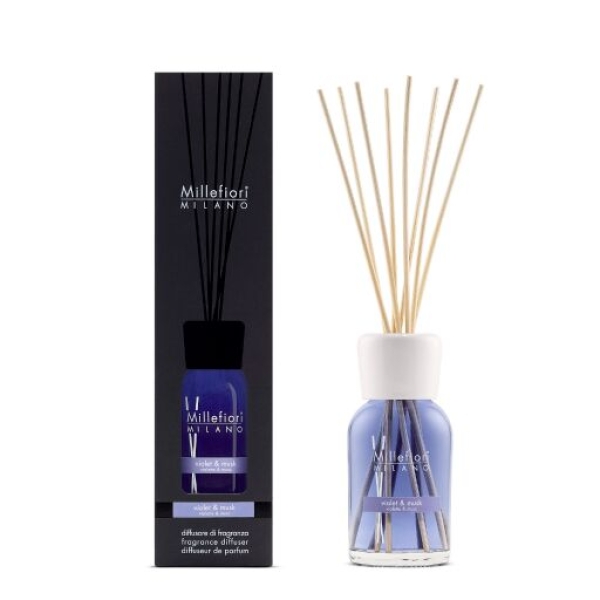 Millefiori Milano Reed Diffuser 250 ml - Violet & Musk Millefiori Milano Reed Diffuser 250 ml - Violet & Musk