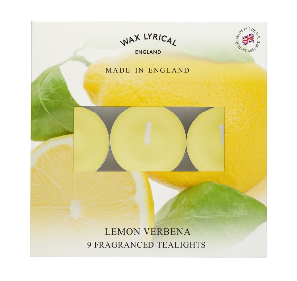 Wax Lyrical - Made in England - Fragranced Teelights Lemon Verbena - 9 Stück