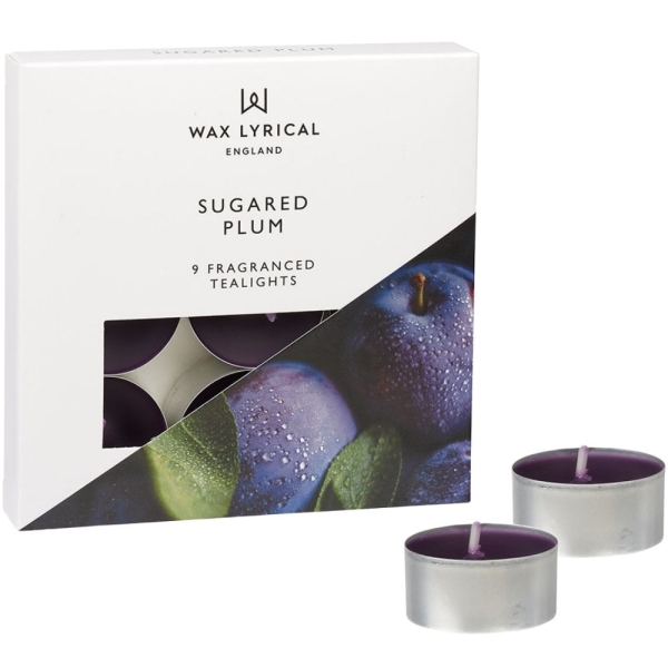 Wax Lyrical - Made in England - Fragranced Teelights Sugared Plum - 9 Stück